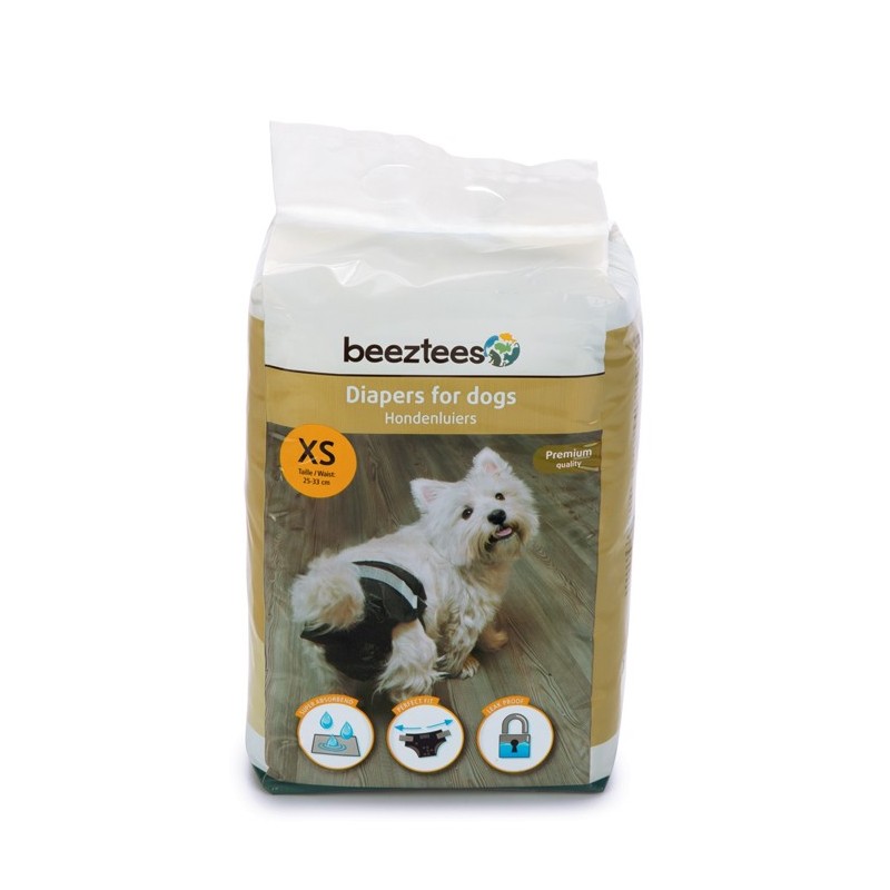 Couches jetables noires stretch ultra absorbantes pour chien femelle