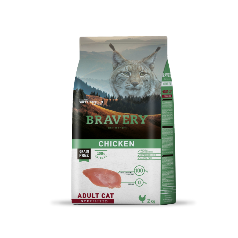 Croquettes BRAVERY ADULT CAT STERILIZED CHICKEN