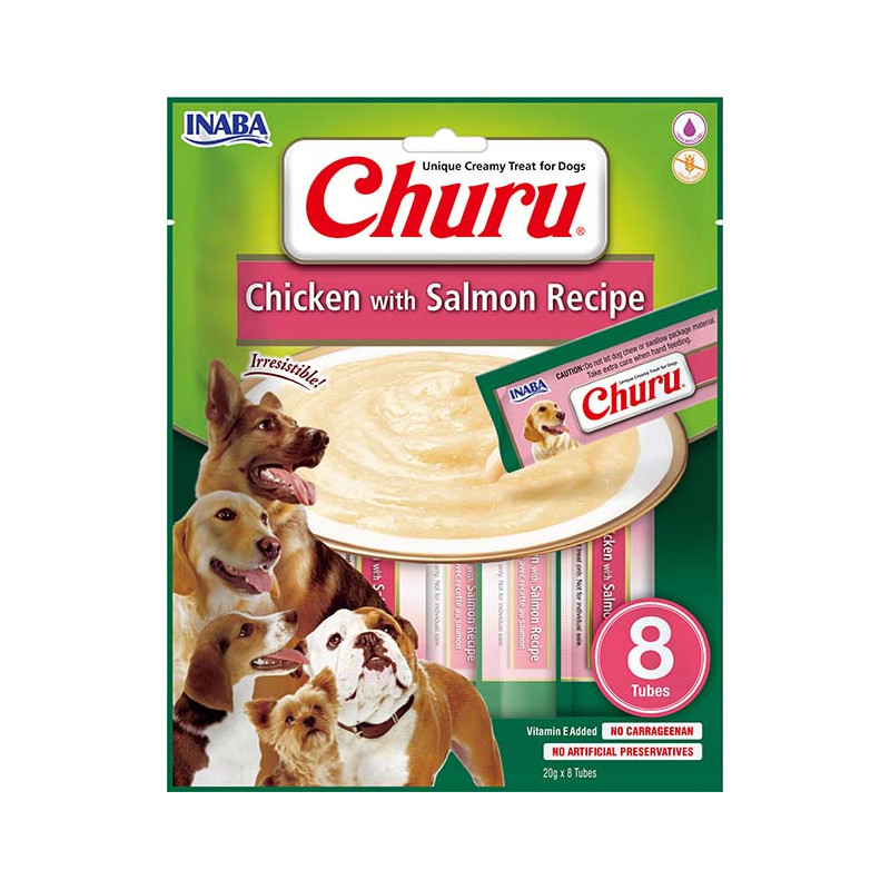 INABA Chien Churu – Poulet & saumon – Pack de 8 – 160 g