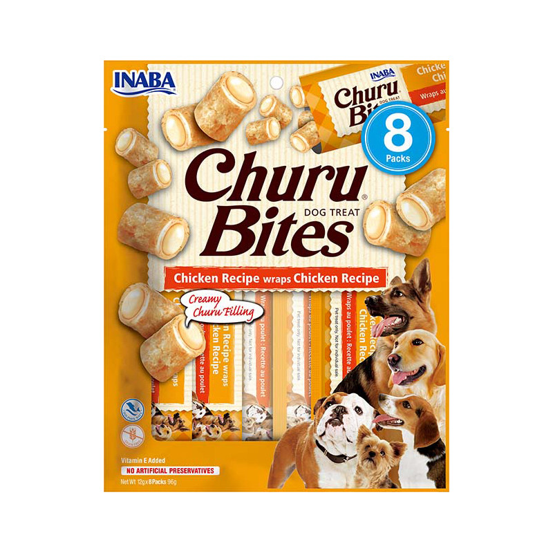 INABA Chien Churu Bites – Poulet – Pack de 8 – 96 g