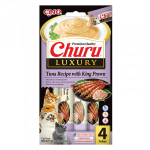 INABA Chat Churu Luxury – Thon & Grosses crevettes – Pack de 14 – 56 g