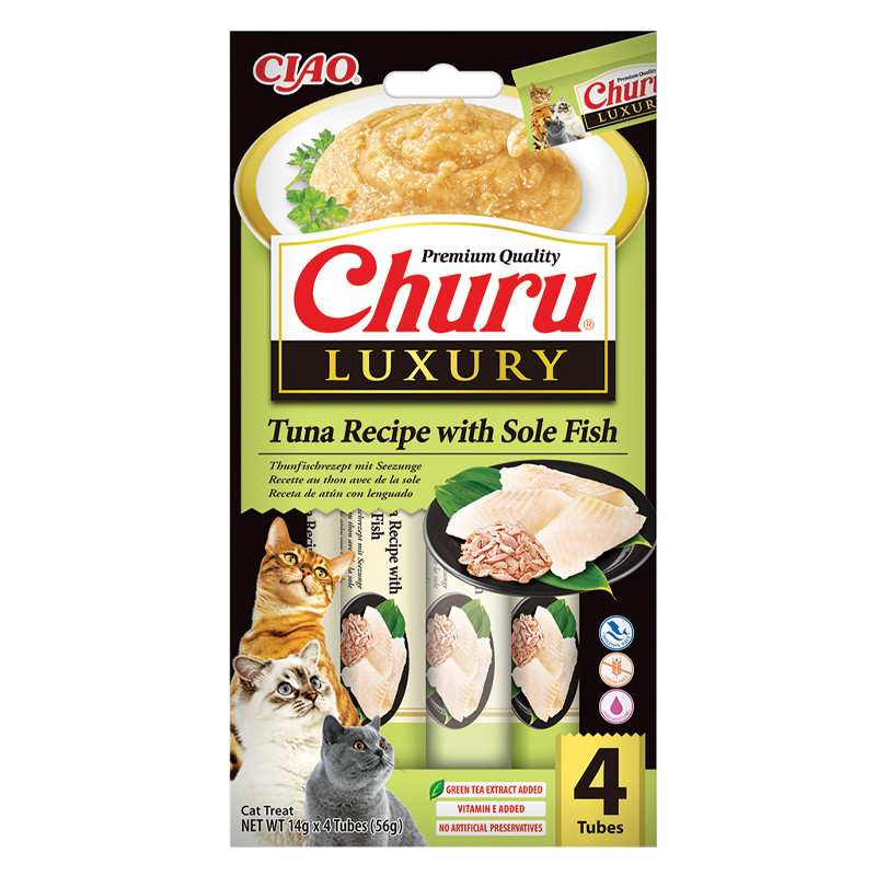 INABA Chat Churu Luxury – Thon & Sole – Pack de 14 – 56 g