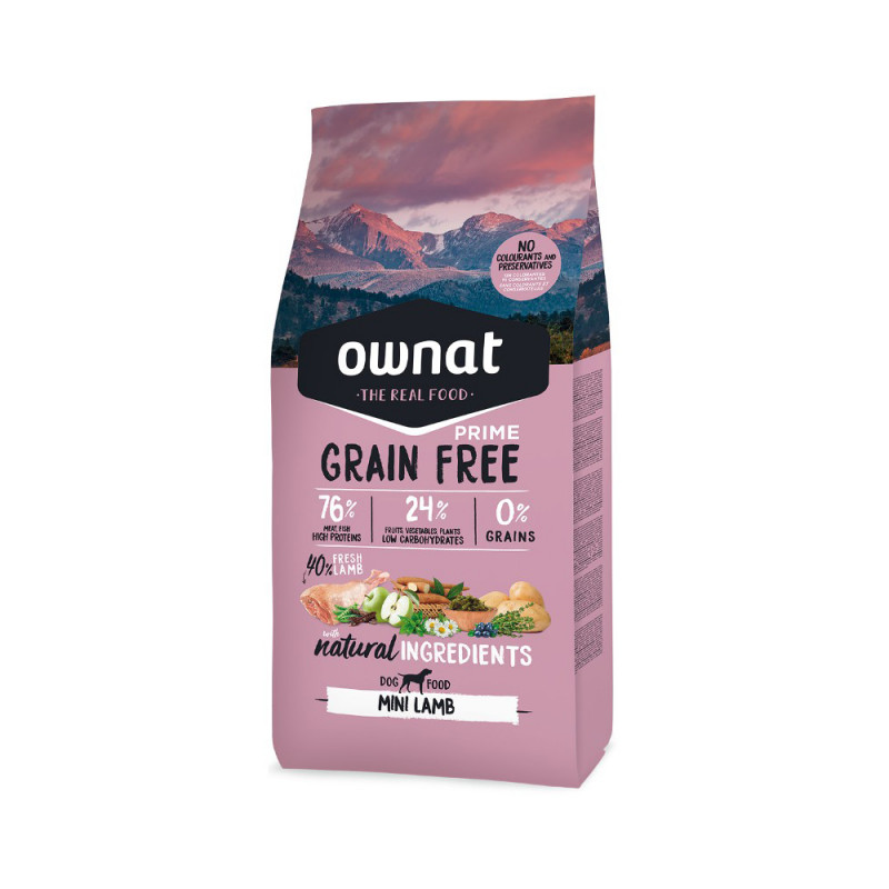 Ownat | Chien | Croquette Sans Céréales PRIME MINI ADULTE Agneau