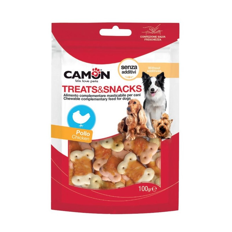 Sachet de friandises pour chien et chiot | Biscuits en forme d’os enrobés de poulet