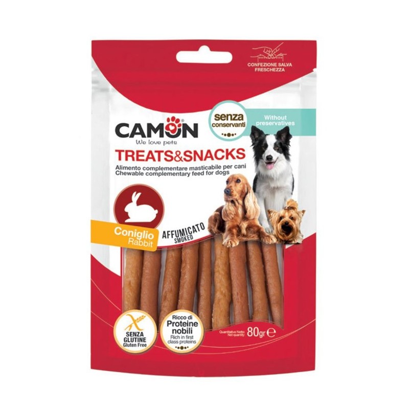 Sachet de friandises pour chien et chiot | Bâtonnets fumés au lapin