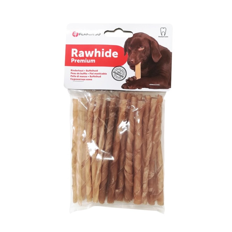 25 mini sticks torsadés 100% peau de buffle | Friandise pour chien et chiot