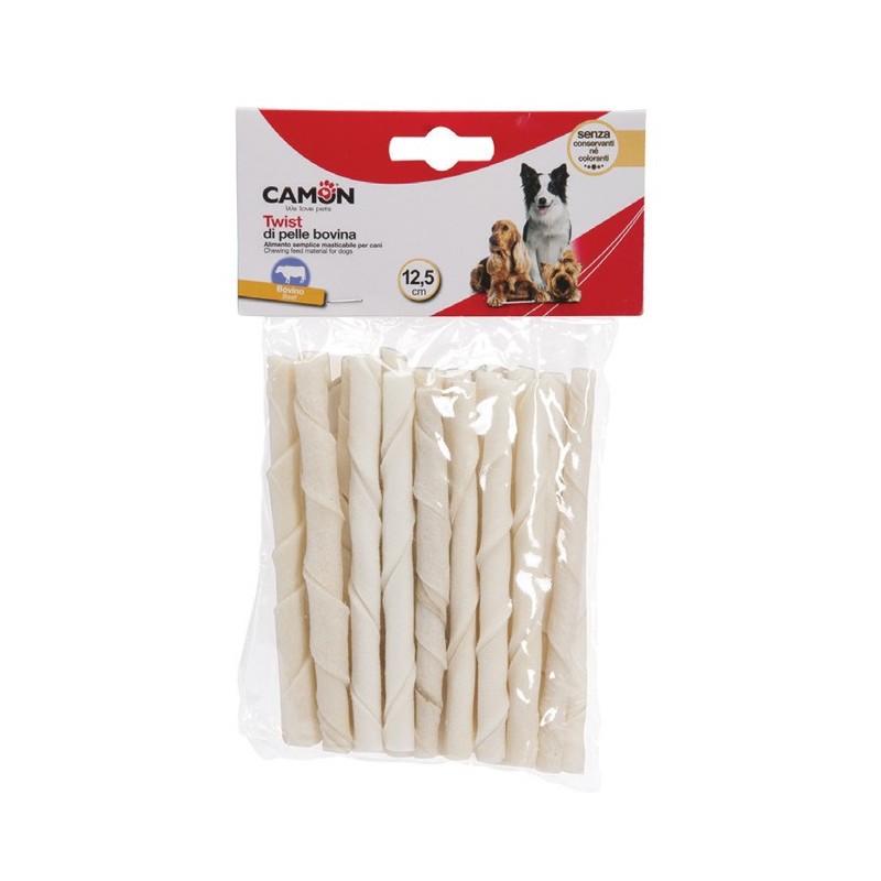 25 mini sticks torsadés 100% peau de buffle | Friandise pour chien et chiot