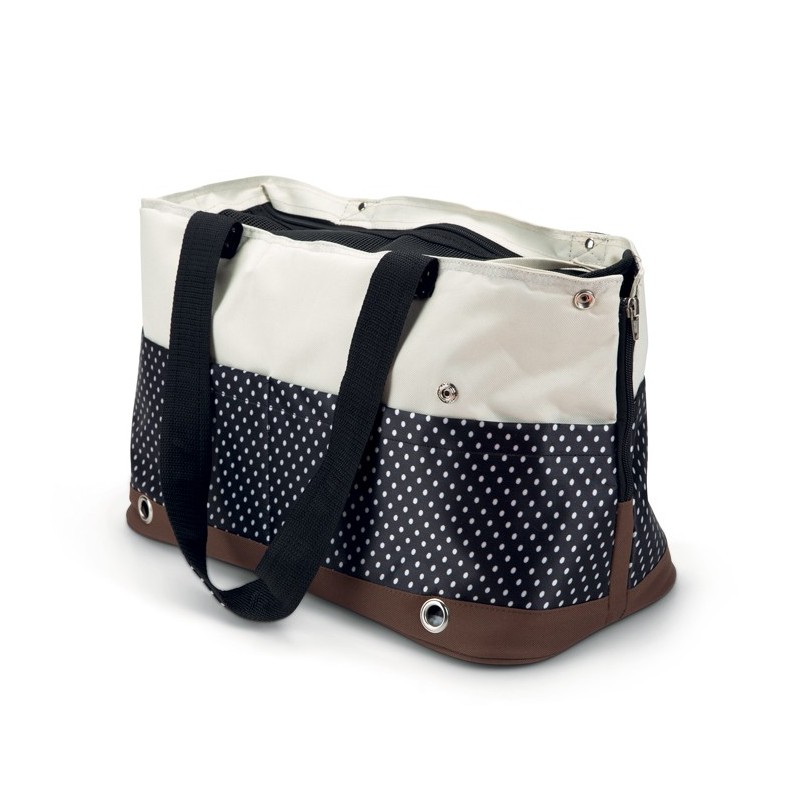 Sac de transport pour chien en nylon motif pois KIOMI