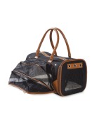 Sac de transport pour chien noir et camel TRANSAT | Bobby