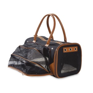 Sac de transport pour chien noir et camel TRANSAT | Bobby