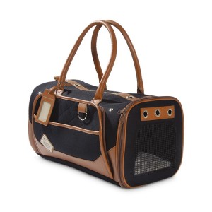 Sac de transport pour chien noir et camel TRANSAT | Bobby