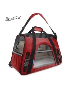 Sac de transport rouge pour chien FLY pour les voyages en avion et train