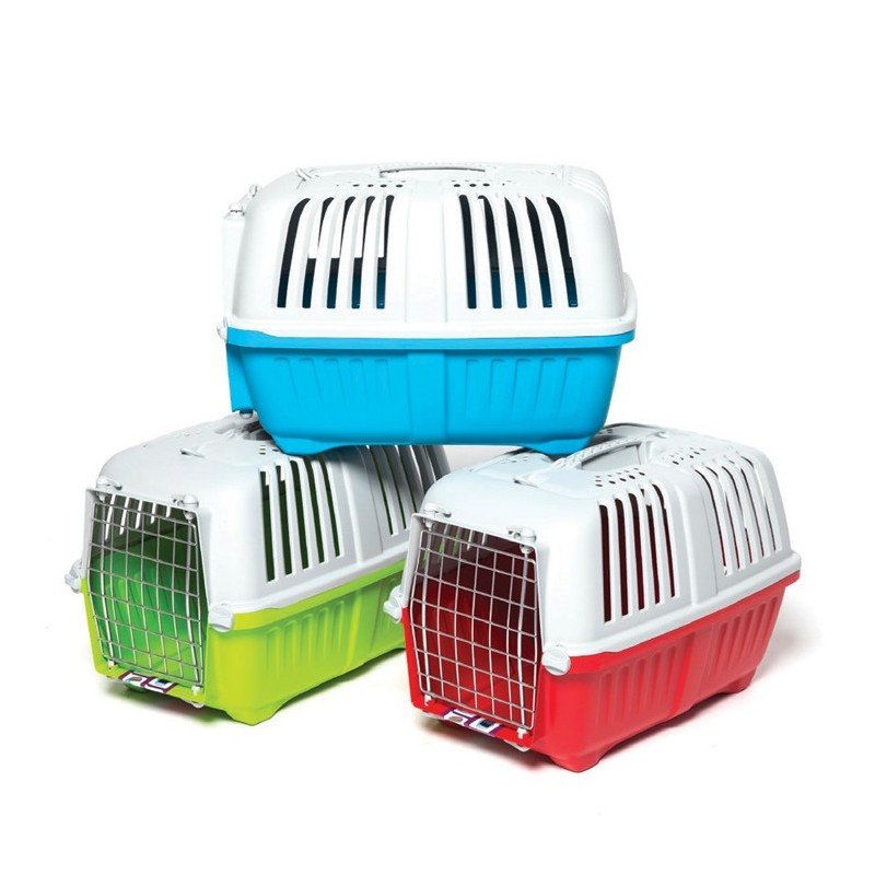 Caisse de transport en plastique avec porte en métal | Chien et chat