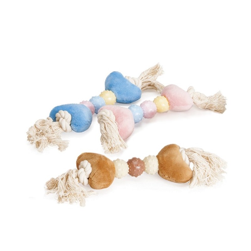 Os en peluche et perles avec picots | Jouet chiot et chaton