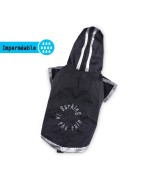 Manteau noir souple imperméable pour chien avec manches 2 pattes