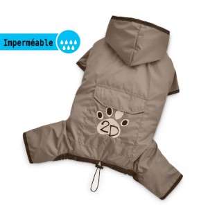 Combinaison souple imperméable pour chien avec manches 4 pattes
