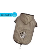 Manteau imperméable souple à capuche FLUID beige | Petit chien