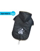 Manteau imperméable souple à capuche FLUID noir | Petit chien