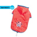 Manteau imperméable souple à capuche FLUID rouge | Petit chien : Taille:XS - Dos 18 à 21 cm. Chien 1,5 kg.