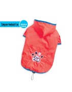 Manteau imperméable souple à capuche FLUID rouge | Petit chien