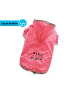 Manteau imperméable souple à capuche WOOF WOOF rose | Petit chien