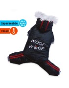 Combinaison imperméable noire en 3 parties détachables | Petit chien