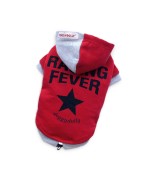 Sweat à capuche Racing Fever gris ou rouge pour petit chien