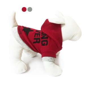 Sweat à capuche Racing Fever gris ou rouge pour petit chien
