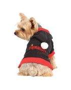 Sweat noir à capuche avec pompon blanc | Petit chien