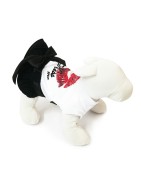 Robe noire avec noeud et haut t-shirt blanc Kiss Me | Petite chienne