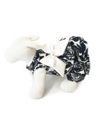 Robe roses bleues avec nœud blanc | Petite chienne