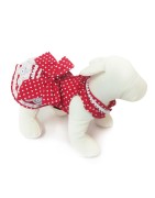 Robe rouge vif avec pois blanc | Petit chienne