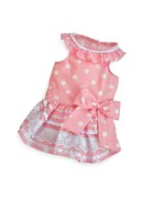 Robe rose poudré avec pois blanc | Petit chienne