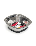 Gamelle pour chien et chat en inox carrée et inclinée