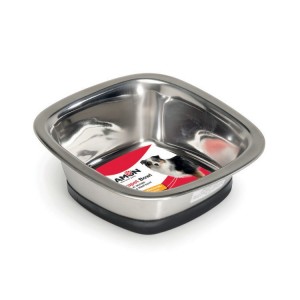 Gamelle pour chien et chat en inox carrée et inclinée
