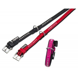 Collier strass simili cuir pour chat - Effet rock & glam garanti !