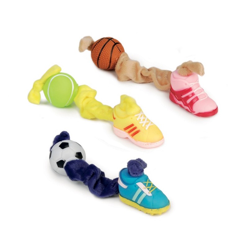 Chaussure avec balle de sport en vinyle | Jouet pour chien et chiot
