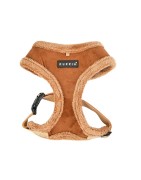 Harnais PUPPIA en suédine beige avec fourrure TERRY
