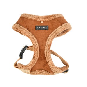 Harnais PUPPIA en suédine beige avec fourrure TERRY