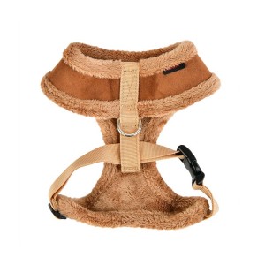 Harnais PUPPIA en suédine beige avec fourrure TERRY