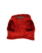 Harnais veste PUPPIA en suédine rouge avec fourrure TERRY