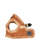 Harnais veste PUPPIA en suédine beige avec fourrure TERRY