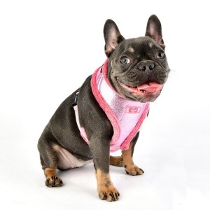 Harnais PUPPIA rose brillant avec fourrure EVON