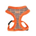 Harnais PUPPIA AUDEN motif pied de poule avec fourrure orange : Taille:XL - Cou 36 cm.  Poitrine réglable de 55 à 80 cm