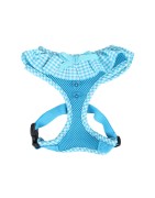 Harnais PUPPIA VIVIEN bleu avec volant vichy vintage et coloré