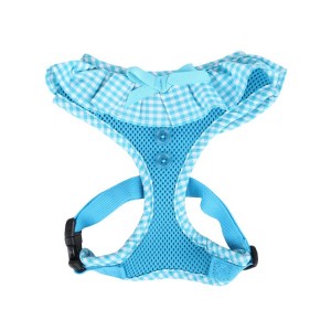 Harnais PUPPIA VIVIEN bleu avec volant vichy vintage et coloré