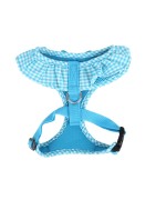 Harnais PUPPIA VIVIEN bleu avec volant vichy vintage et coloré