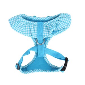 Harnais PUPPIA VIVIEN bleu avec volant vichy vintage et coloré