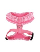 Harnais PUPPIA VIVIEN rose avec volant vichy vintage et frais