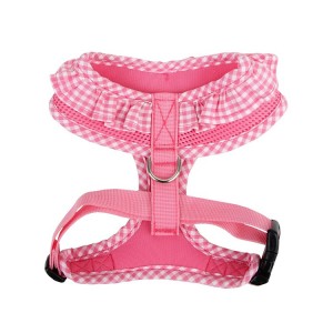 Harnais PUPPIA VIVIEN rose avec volant vichy vintage et frais